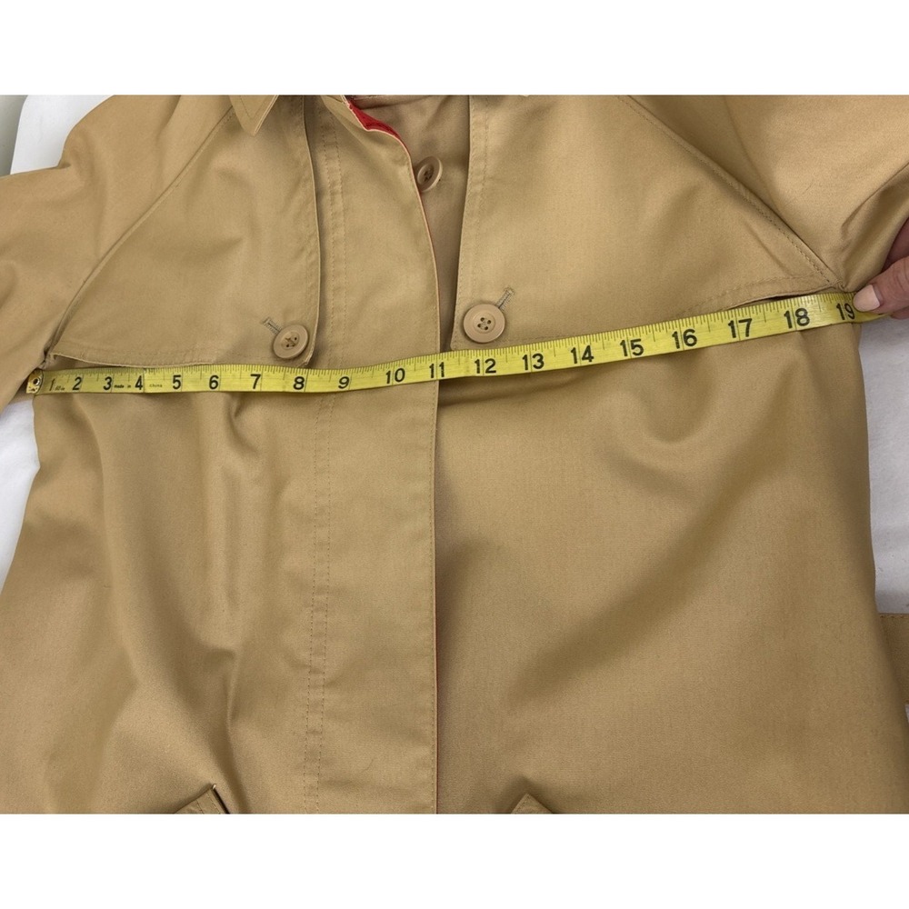 Vintage Misty Harbor Belted Trench Coat Womens 8 Tan Raincoat Classic Capsule - Picture 8 of 12